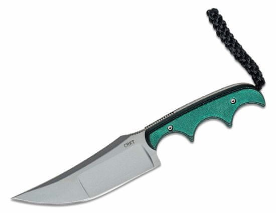 CRKT CR-2394 Minimalist Katana nůž na krk 9 cm, zeleno-černá, GRN, termoplast pouzdro