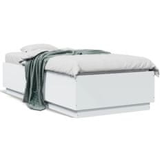 shumee Rám postele s LED osvětlením bílý 75 x 190 cm kompozitní dřevo