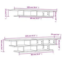Vidaxl Nástěnné TV jednotky betonově šedé kompozitní dřevo
