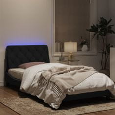 Petromila Rám postele s LED osvětlením černý 100 x 200 cm samet