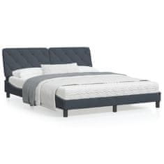 shumee Rám postele s čelem tmavě šedý 160x200 cm samet