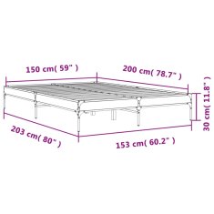 Vidaxl Rám postele černý 150 x 200 cm kompozitní dřevo a kov