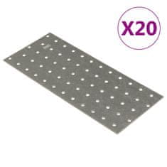 Vidaxl Perforované destičky 20 ks 2 mm 240 x 100 mm pozinkovaná ocel