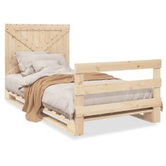 shumee Rám postele s čelem 100 x 200 cm masivní borové dřevo