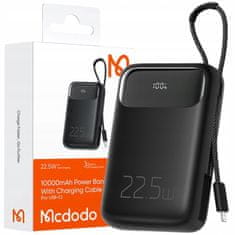 Mcdodo Mcdodo Powerbank 10000Mah S Displejem Usb Usb-C 22,5W + Lightning Kabel