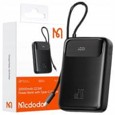 Mcdodo Mcdodo Powerbank 20000Mah S Displejem 3X Usb Usb-C 22,5W + Usb-C Kabel