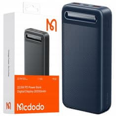 Mcdodo Mcdodo Powerbank 20000Mah S Displejem 3X Usb Usb-C 22,5W + Usb-C Kabel