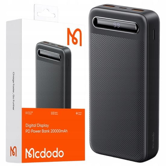 Mcdodo Mcdodo Powerbank 20000Mah S Displejem 2X Usb Usb-C 2A 10W + Usb-C Kabel