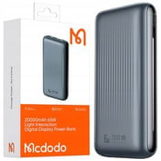 Mcdodo Mcdodo Powerbank 20000Mah S Displejem 3X Usb Usb-C 65W + Usb-C Pd Kabel