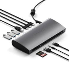 Satechi Thunderbolt 4 Dock 11 v 1 Host Port, 3 Thunderbolt 4 Downstream Ports, 3 USB-A 3.2 Ports, USB-A 2.0 Port, SD Card Reader, GbE, Audio Jack Kompatibilní s MacBook M2 a M1