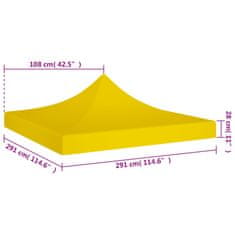 Vidaxl Střecha k party stanu 3 x 3 m žlutá 270 g/m²