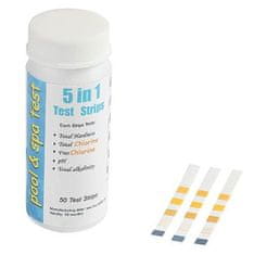 PWS Testovací proužky Pool and Spa Test Strips 5 in 1, 50 ks