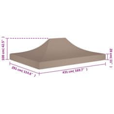 Vidaxl Střecha k party stanu 4,5 x 3 m taupe 270 g/m²