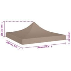 Vidaxl Střecha k party stanu 2 x 2 m taupe 270 g/m²