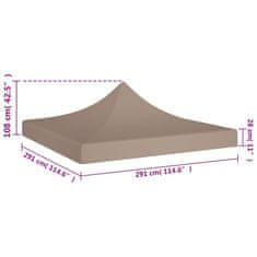 Vidaxl Střecha k party stanu 3 x 3 m taupe 270 g/m²