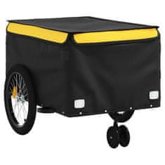 Vidaxl Vozík za kolo černý a žlutý 45 kg železo