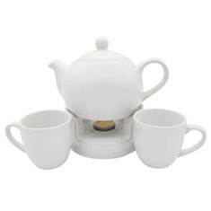 Bella Fiore Konvice porcelán 1000ml s ohřívačem + 2 hrnky WHITE