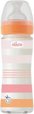 Chicco Láhev kojenecká sklo Well-being silikon 240 ml děvče