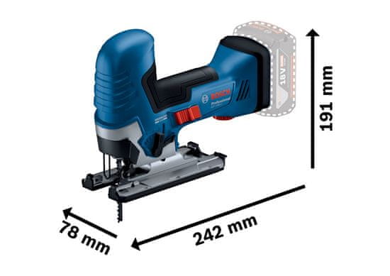 BOSCH Professional akumulátorová kmitací pila Cordless Jigsaw GST 185-LI (0.601.5B2.021)