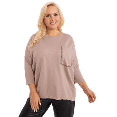 RELEVANCE Dámská halenka plus size volného střihu ANI tmavě béžová RV-BZ-9088.53P_402530 Univerzální