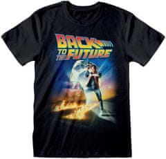 CurePink Pánské tričko Back To The Future|Zpátky Do Budoucnosti: Poster (2XL) černé bavlna
