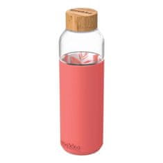 QUOKKA Flow skleněná láhev 660 ml, pink botanical