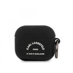 Karl Lagerfeld  Rue St Guillaume Silikonové Pouzdro pro Airpods 3 Black