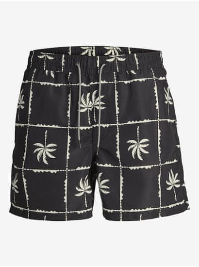 Jack&Jones Černé pánské vzorované plavky Jack & Jones Fiji