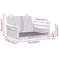 Vidaxl Houpací lavice béžová 63 x 62 x 40 cm polyratan