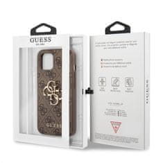 Guess  PU 4G Metal Logo Zadní Kryt pro iPhone 13 Brown