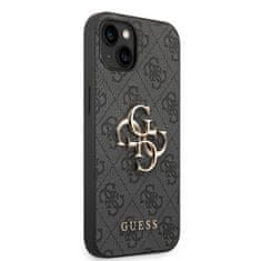 Guess  PU 4G Metal Logo Zadní Kryt pro iPhone 14 Grey