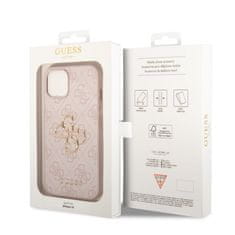 Guess  PU 4G Metal Logo Zadní Kryt pro iPhone 14 Pink