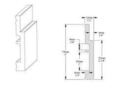 ORAC ORAC stropní a podlahová lišta SX187 Lišta 2000x75x12 mm