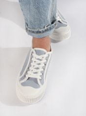 Amiatex Zajímavé modré tenisky dámské bez podpatku + Ponožky Gatta Calzino Strech, odstíny modré, 36