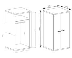 Veneti Dvoudveřová skříň ANNELISA - šířka 102 cm, dub ribbeck