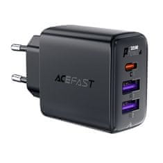 shumee PD 35W GaN nástěnná nabíječka se 3 porty 2x USB-A + USB-C černá