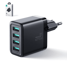 shumee 4x USB-A 24W 4,8A síťová nabíječka, černá