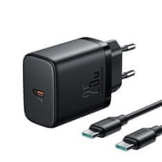 shumee Rychlá malá 25W USB-C nabíječka + 1m USB-C kabel, černá