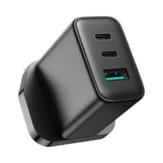 shumee Rychlá nástěnná nabíječka 2x USB-C USB-A 32W UK zástrčka 32W černá