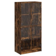 Vidaxl Highboard s dvířky kouřový dub 68x37x142 cm kompozitní dřevo