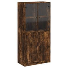 Vidaxl Highboard s dvířky kouřový dub 68x37x142 cm kompozitní dřevo