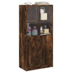 Vidaxl Highboard s dvířky kouřový dub 68x37x142 cm kompozitní dřevo