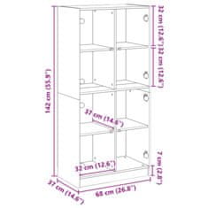 Vidaxl Highboard s dvířky hnědý dub 68 x 37 x 142 cm kompozitní dřevo