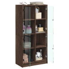 Vidaxl Highboard s dvířky hnědý dub 68 x 37 x 142 cm kompozitní dřevo