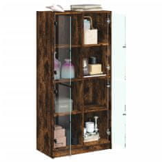 Vidaxl Highboard s dvířky kouřový dub 68x37x142 cm kompozitní dřevo