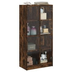 Vidaxl Highboard s dvířky kouřový dub 68x37x142 cm kompozitní dřevo