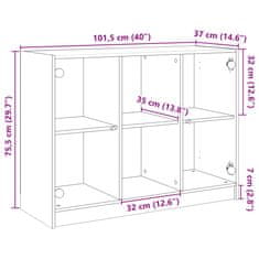 Vidaxl Příborník kouřový dub 102 x 37 x 75,5 cm kompozitní dřevo