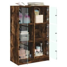 Vidaxl Highboard s dvířky kouřový dub 68x37x109 cm kompozitní dřevo