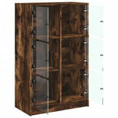 Vidaxl Highboard s dvířky kouřový dub 68x37x109 cm kompozitní dřevo