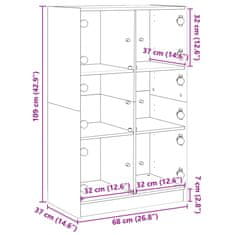 Vidaxl Highboard s dvířky hnědý dub 68 x 37 x 109 cm kompozitní dřevo